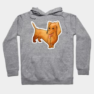 Little Happy Watercolor Dachshund Wiener Dog Hoodie